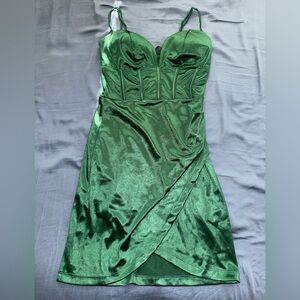 Windsor Emerald Green Satin Mini Dress